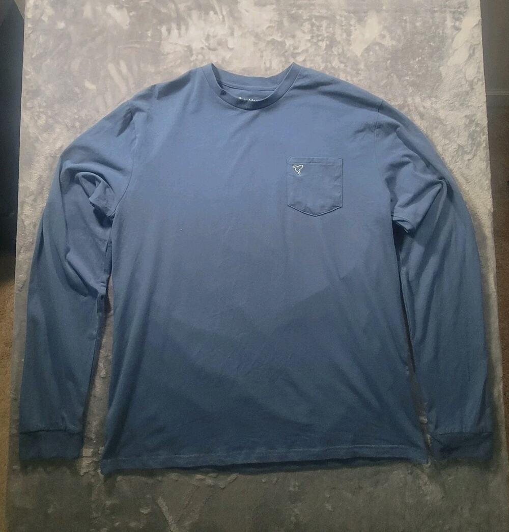 Birddogs Mens XL Long Sleeve Top Shirt Pocket Blue